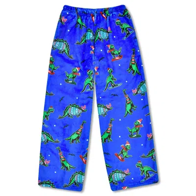 Iscream Men's Holiday Dino Plush Pants In Blue