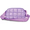 Iscream Shiny Puffer Nylon Belt Bag In Purple