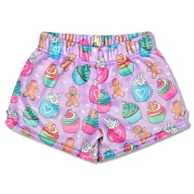 Iscream Women's Gingerbread Cafe Plush Shorts In Lavendar In Purple