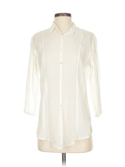 Pre-owned Isda & Co 3/4 Sleeve Button Down Shirt In White