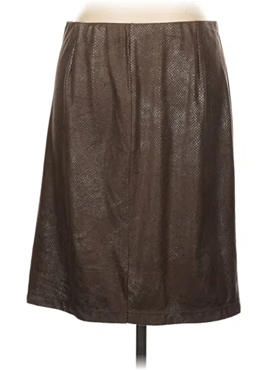 Pre-owned Isda & Co Faux Leather Skirt In Brown