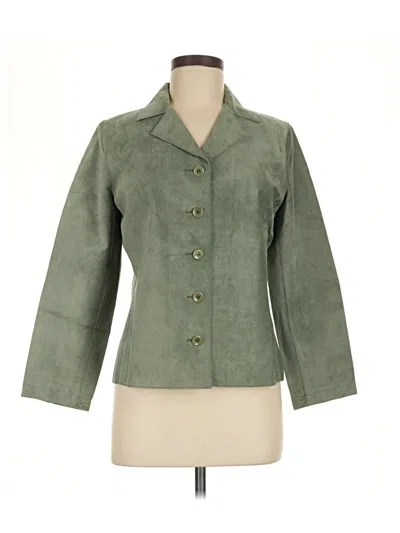 Pre-owned Isda & Co Leather Jacket In Green