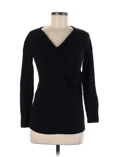 Pre-owned Isda & Co Long Sleeve Top Black Open Neckline Tops