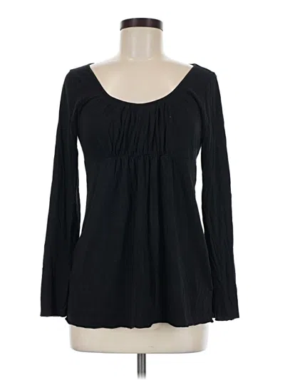 Pre-owned Isda & Co Long Sleeve Top Black Sweetheart Neckline Tops
