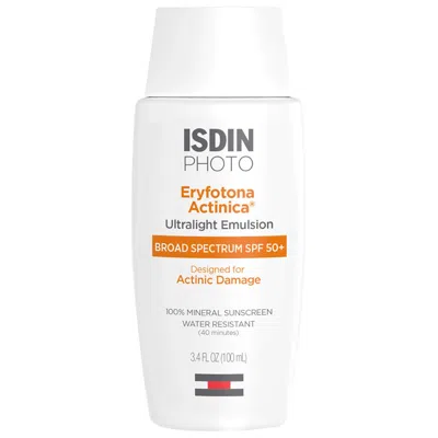 Isdin Eryfotona Actinica Ultralight Mineral Sunscreen Spf 50+ 3.4 oz / 100 ml In Burgundy