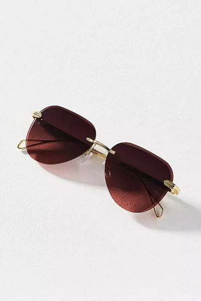 I-sea Frameless Ombre Aviator Sunglasses In Gold
