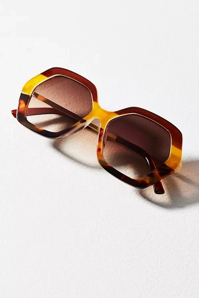 I-sea Large Geometric Sunglasses In Brown