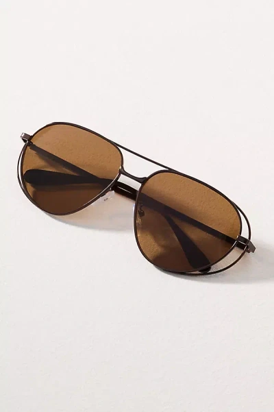 I-sea Metal Aviator Sunglasses In Brown