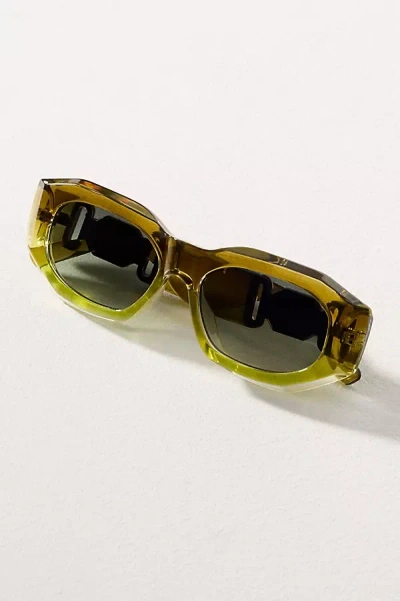 I-sea Ombre Deco Rectangle Sunglasses In Green