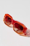 I-sea Ombre Deco Rectangle Sunglasses In Red