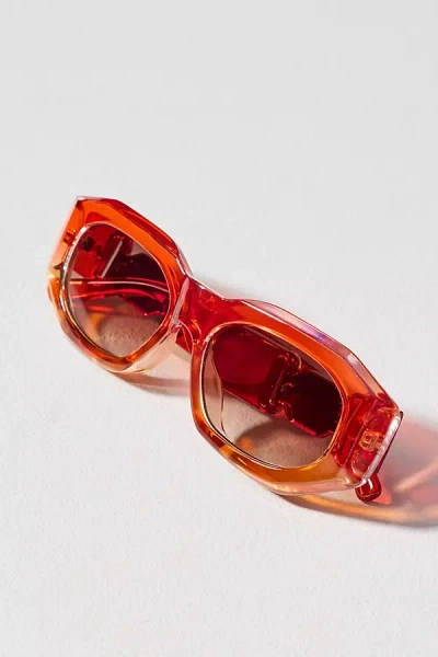 I-sea Ombre Deco Rectangle Sunglasses In Red