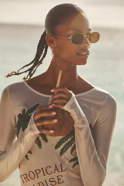 I-sea Oval Wire Sunglasses In Gold