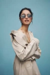 I-sea Oval Wire Sunglasses In Silver