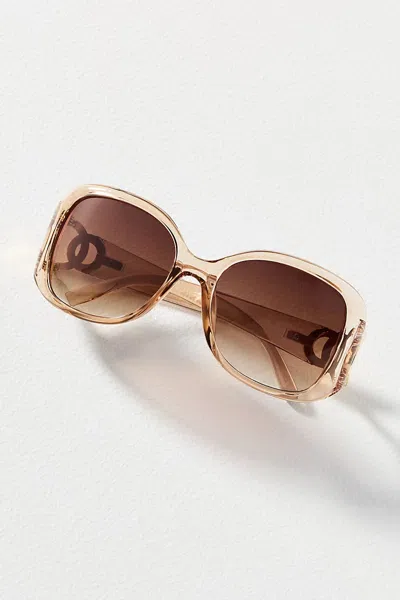 I-sea Oversized Retro Sunglasses In Brown