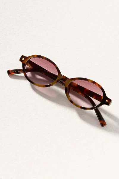 I-sea Skinny Oval Tort Tinted Sunglasses In Beige