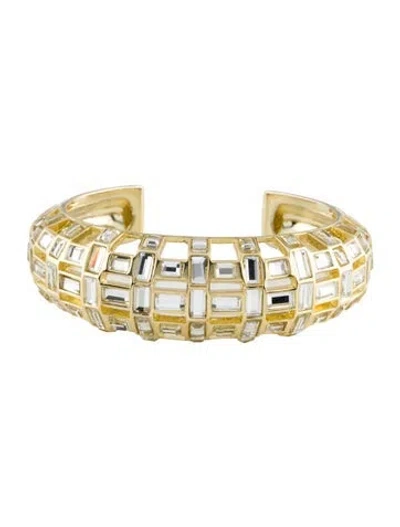 Pre-owned Isharya Crystal Cuff Bracelet, 6.75" In Multi