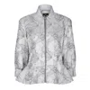 Isha's Timeless Women's Grey Twilight Flora Fitted Jacket Blouse In Grey