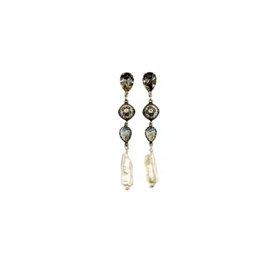 Iskra Women's Black / Gold Baroque Soul Earrings In Multi