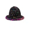 Iskra Women's Black / Pink Fray Bucket Hat In Multi