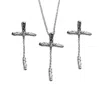 Iskra Women's Freedom Set - Silver Cross Necklace And Earrings
