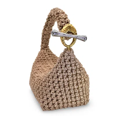 Iskra Women's Gold Gigi Clasp Bag - Medium Champagne
