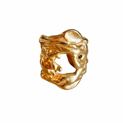 Iskra Women's Gold Liquify Steel Ring