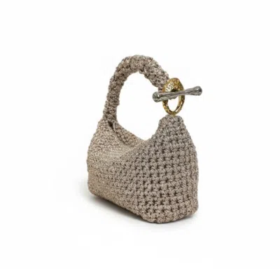 Iskra Women's Gold / White Medium Gigi Clasp Bag - Metallic Platinum In Multi