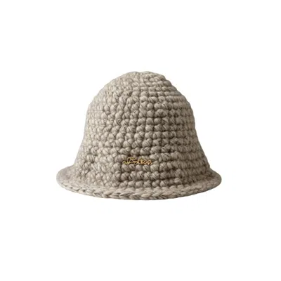 Iskra Women's Neutrals / White / Gold Ivy Bucket Hat - Gold Logo In Multi