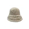 Iskra Women's Neutrals / White Pearl Ivy Hat In White