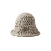 Iskra Women's Neutrals / White / Silver Ivy Bucket Hat - Silver Logo In Multi