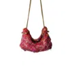 Iskra Women's Pink / Red Small Stella Clasp Bag - Silk In Multi