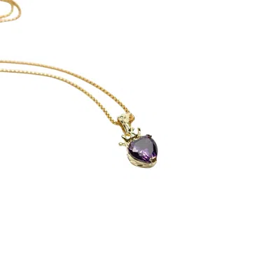 Iskra Women's Purple / Gold Titanic Purple Crystal Necklace