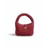 Iskra Women's Red Cherry Raffia Bag In Red