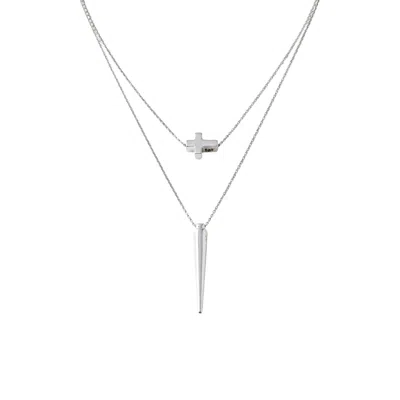 Iskra Women's Silver Cross & Spike Necklaces