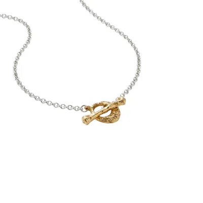 Iskra Women's Silver / Gold The Clasp Long Necklace In Metallic