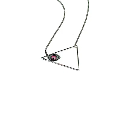 Iskra Women's Silver Look At Me Eye Necklace