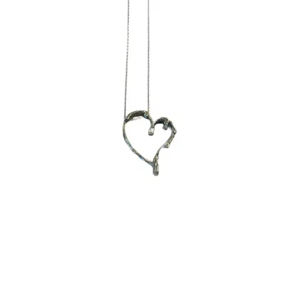 Iskra Women's Silver Melting Heart Necklace