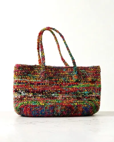 Iskra Women's Sorella Rafia & Silk Bag