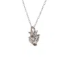 Iskra Women's White / Gold / Silver Royal Crown Heart White Gold Diamonds Necklace In Multi