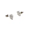Iskra Women's White / Silver / Gold Royal Crown Heart White Gold Diamond Earrings In Multi