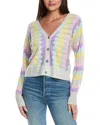 Isla & Adina Pointelle Cashmere Cardigan In Gray