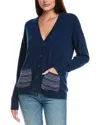 Isla & Arya Slouchy Cashmere Cardigan In Blue