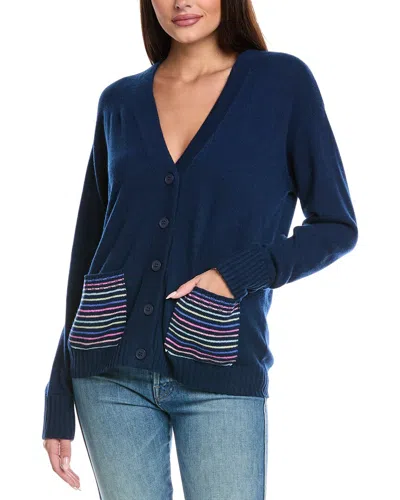 Isla & Arya Slouchy Cashmere Cardigan In Blue