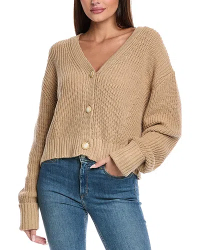 Isla & Celia Cashmere-blend Cardigan In Gold