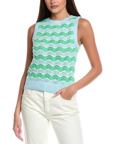 Isla & Chloe Wave Stripe Vest In Multi