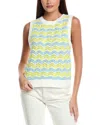 Isla & Chloe Wave Stripe Vest In Neutral