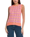Isla & Chloe Wave Stripe Vest In Pink