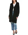 Isla & Cosi Plaited Wool & Cashmere-blend Long Cardigan In Black