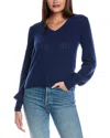 Isla & Dion Pointelle Cashmere Sweater In Blue