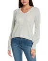Isla & Dion Pointelle Cashmere Sweater In Gray